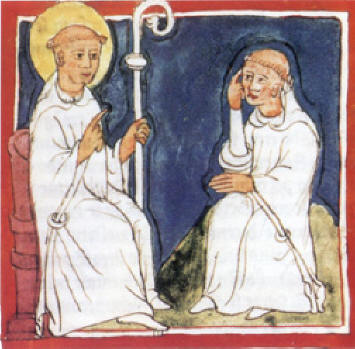 San Benedetto che spiega ad un monaco